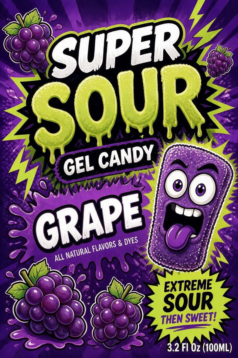 Super Sour Grape Gel Candy