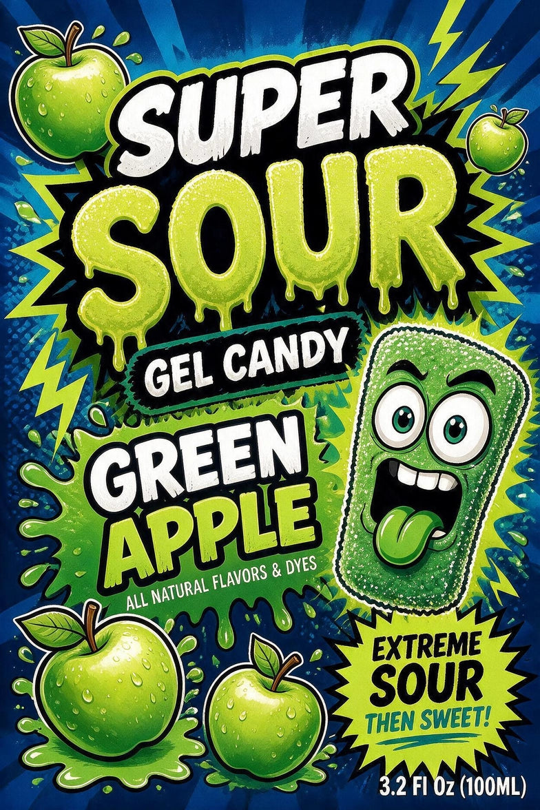 Super Sour Green Apple Gel Candy