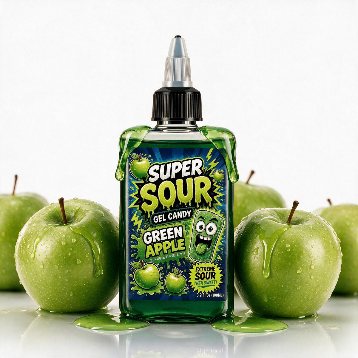 Super Sour Green Apple Gel Candy