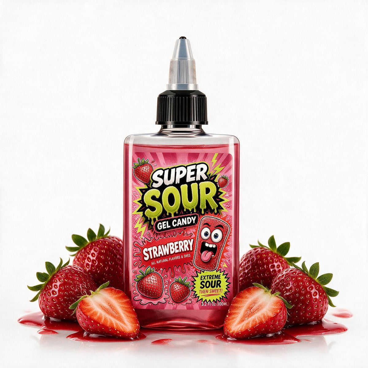 Super Sour Strawberry Gel Candy